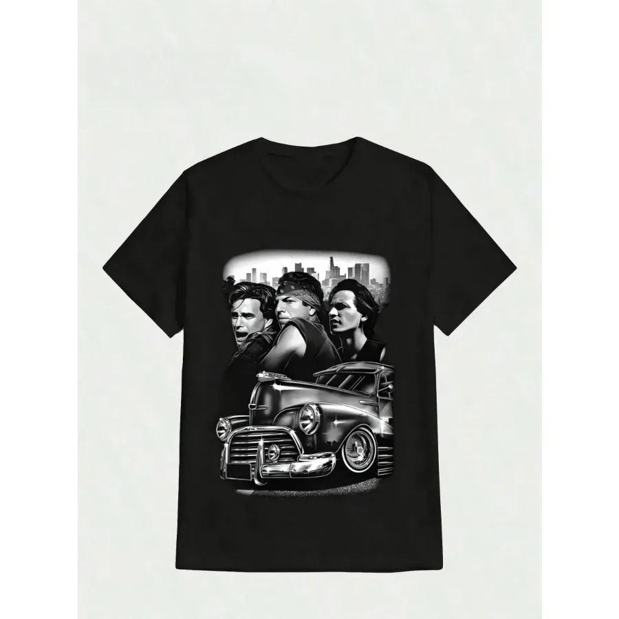 【New style】T-Shirt Casual Digital Print Pure Heavy Cotton T Shirt Tee Comfortable Leisure