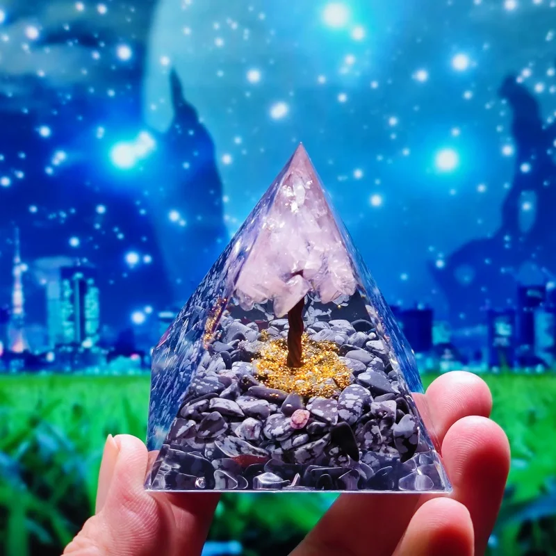 Ogen Energy Tree of Life Pyramid Home Crafts Resin Decorations Desktop Decoration Dream Come True