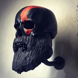 Creative Cool Skull Motorcycle Helmet Holder Wall Mounted Adult Helmet Hanger Coat Storage Rack Bicycle Helmet Holder Wall Decor