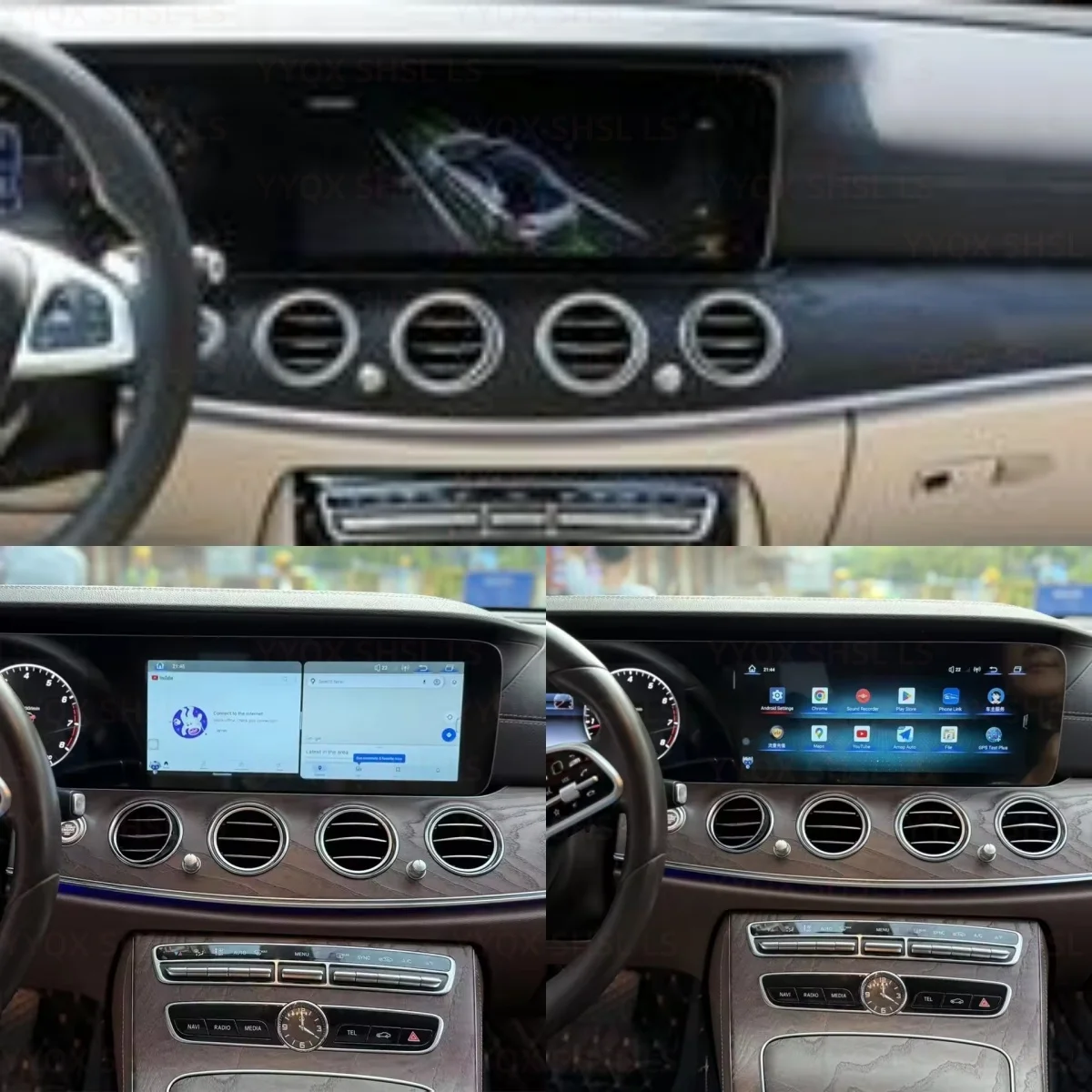 Dual 12.3'' Android For Benz E-Class 2017-2023 display Gps Navigation Carplay Car Radio HD Touch screen Stereo Auto Head Unit