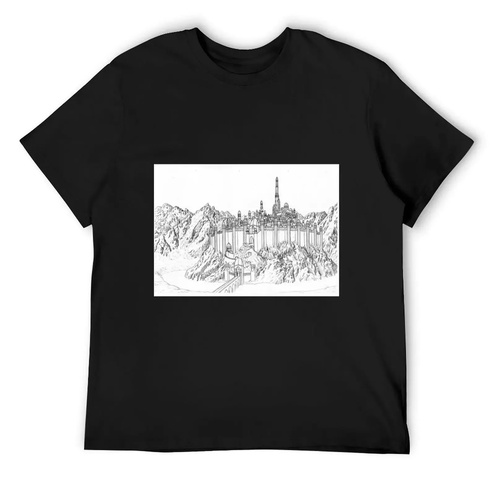 Gondolin in Splendour T-Shirt anime clothes korean fashion black t shirts for men