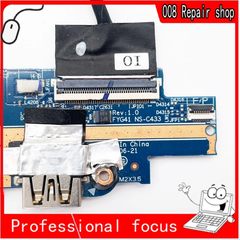 For Lenovo YOGA C740-14 C740-14IML laptop Power Button switch USB Jack IO Board FYG41 NS-C43 3 5C50S24993