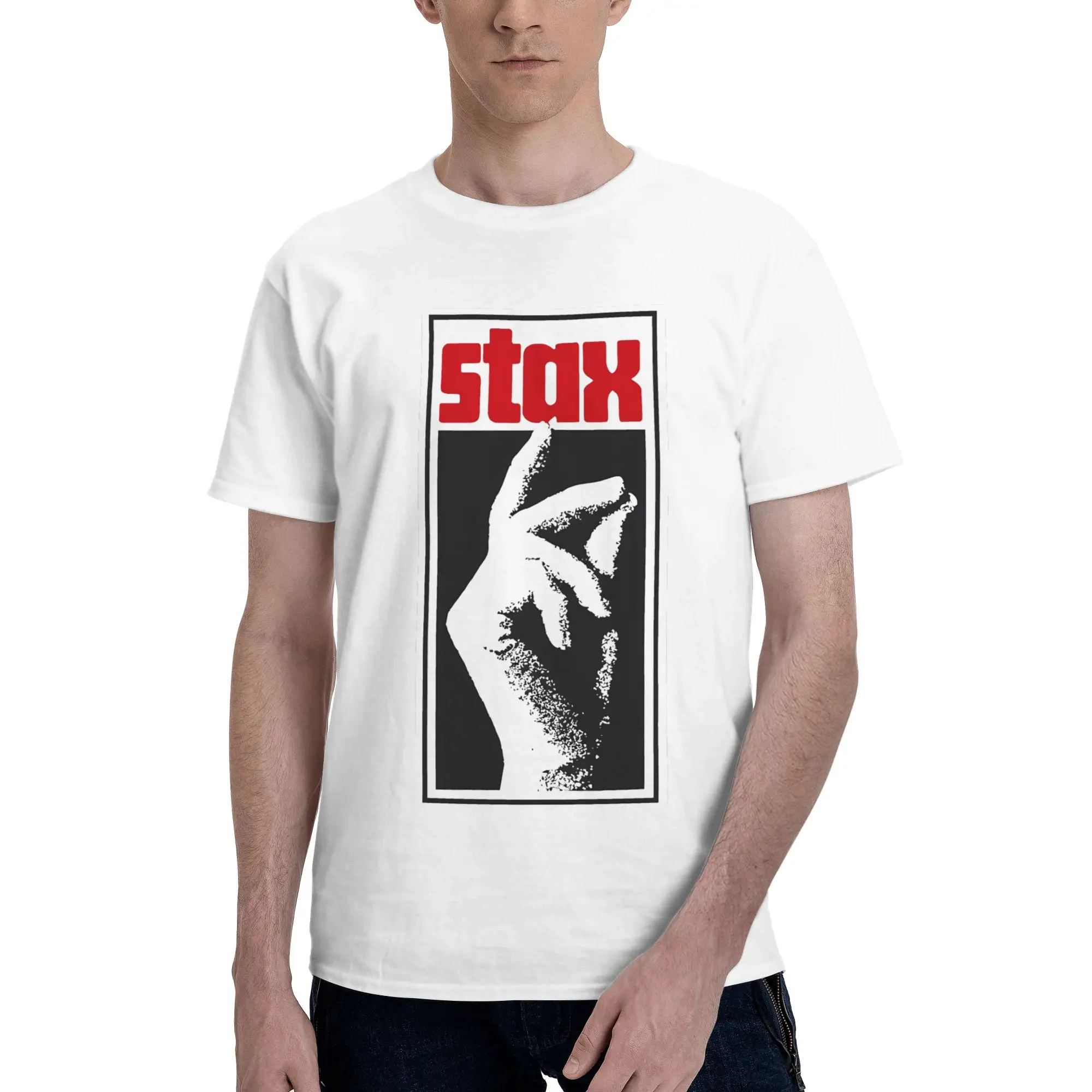 STAX RECORDS Campus Style Reversible T-shirtMinimalist Style Cotton Tee