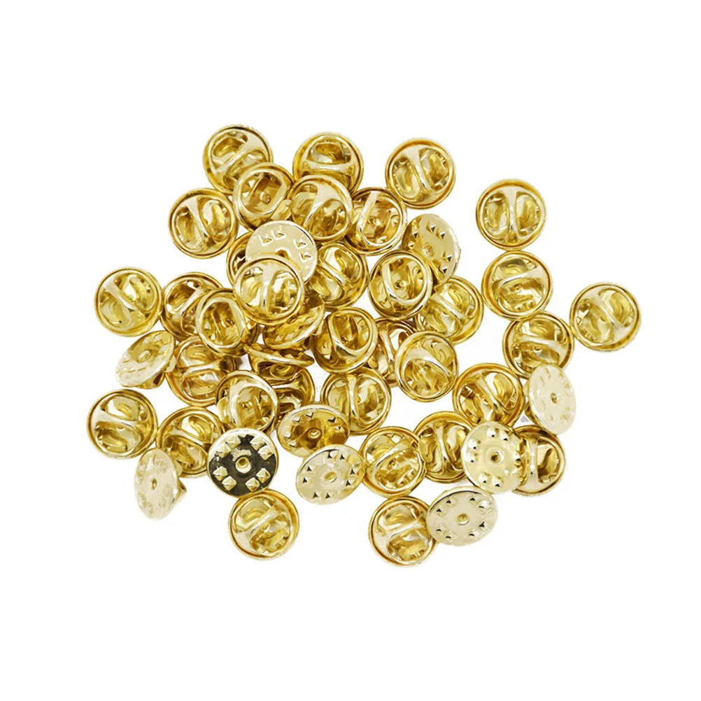 

100Sets Pin Backs Tie Tacks Copper Brooch Clasps Lapel Holder DIY Jewelry Accessories Replacement Badge Back Easy Install Craft