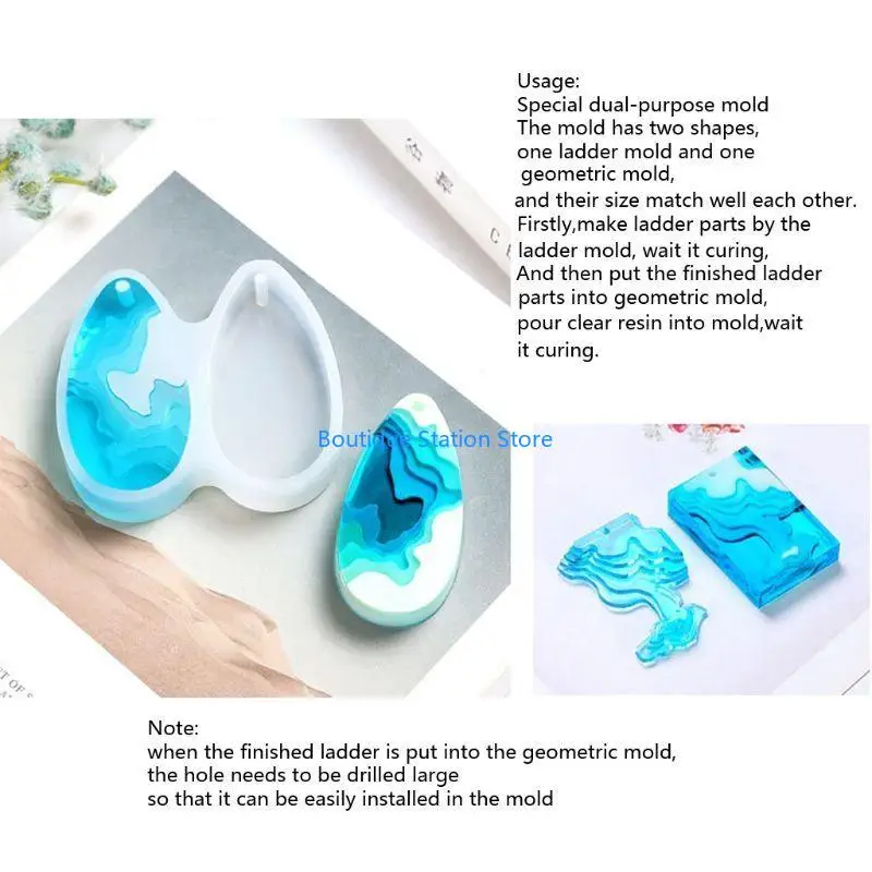 Y55F Island Silicone Mold Keychain Decorative Pendant Jewelry Mold for DIY Crafts