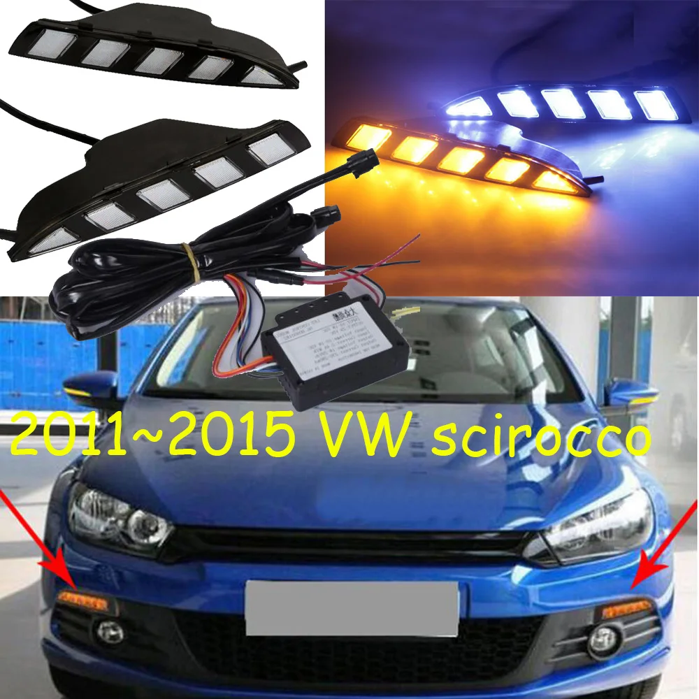 Video,led daytime running light DRL+turn signal for scirocco 2011~2015,car accessories,Teramont,Transporter,scirocco fog light