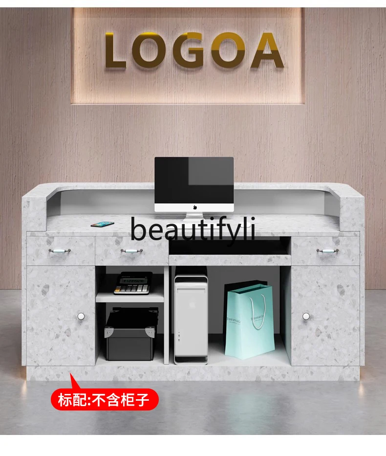 Cashier Counter Small Beauty Salon Clothing Store Simple Modern Lacquered Bar Counter Company Front Desk Reception Desk