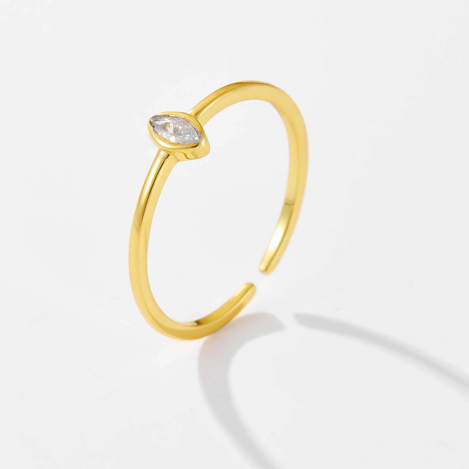 ANDYWEN 925 Sterling Silver Gold Zircon CZ Crystal Oval Resizable Rings Wedding Luxury Jewelry Slim Finger Jewels Gift Party