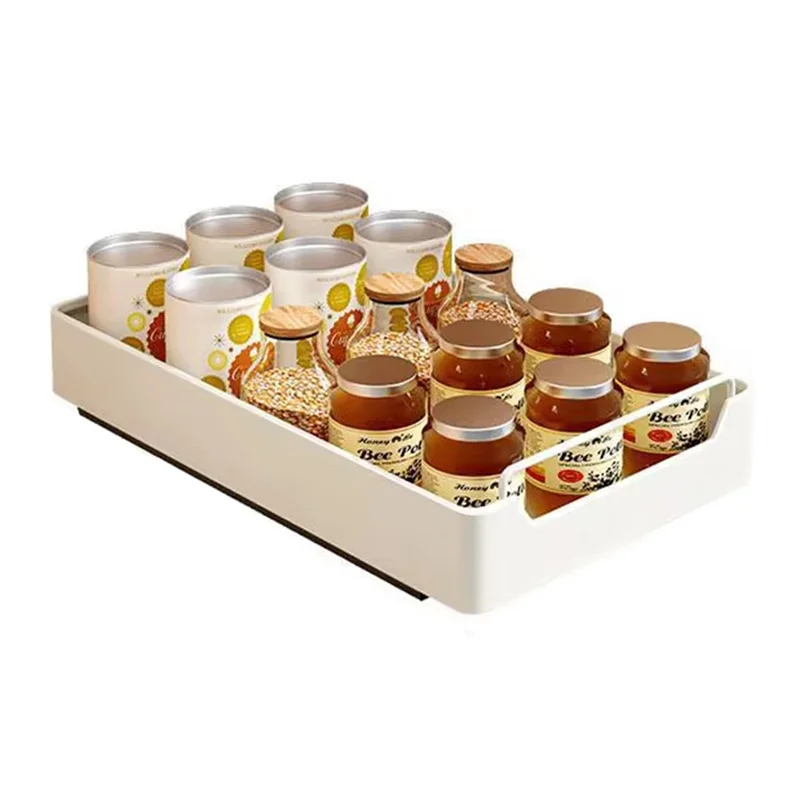 ALIM-Pull-Out Kitchen Storage Box, Cabinet Organizer Rack, Spice Pantry Shelves, Drawer Basket, Easy Install, Quiet Slide