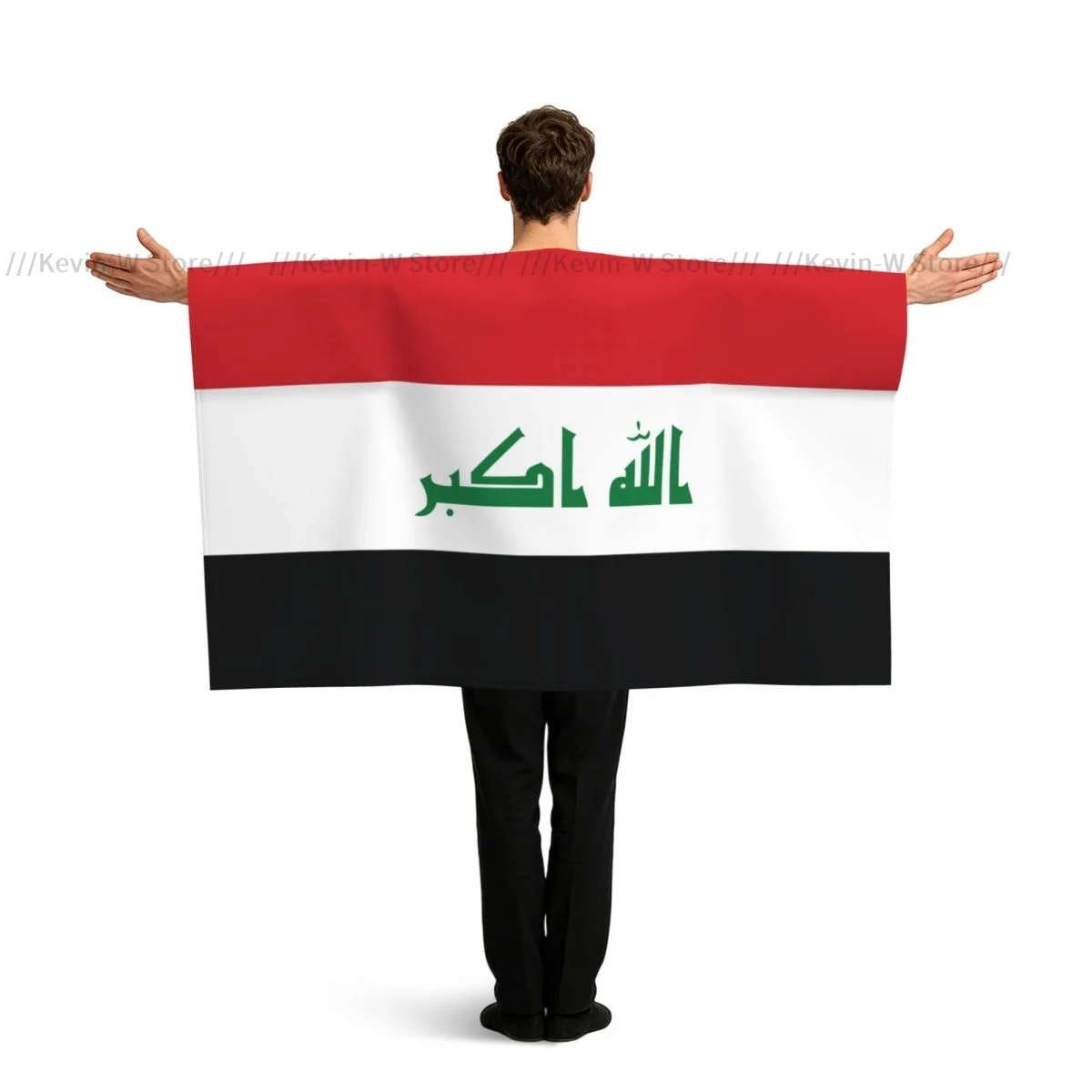 

Sports Fan Flag Cape With Sleeve Iraq Flag Wearable Flag Cloak Costume