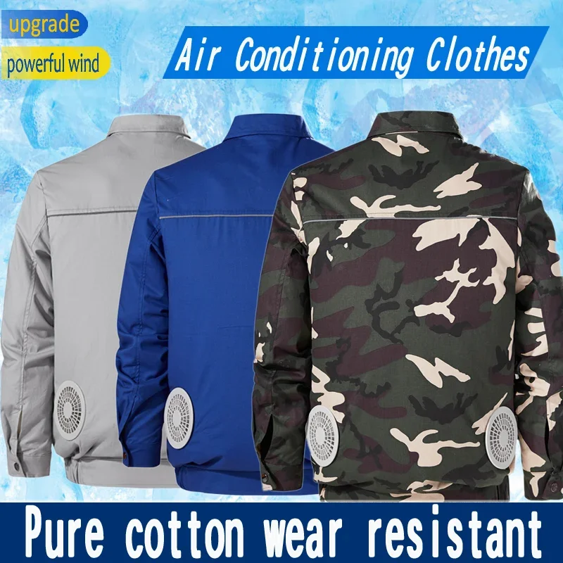 

Summer Outdoor cooling fan jacket men's refrigeration air conditioning clothing sunscreen coat construction work clothes