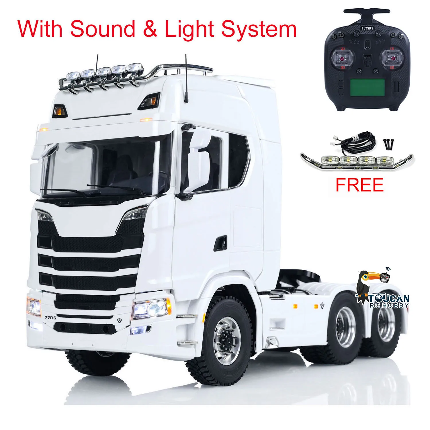 Nuovo 770S 1/14 RC Trattore Camion Rimorchio 6X6 Tamiyaya Camion con Porte Apribili Sistema Audio Leggero Modello di Trattore di Controllo Remoto