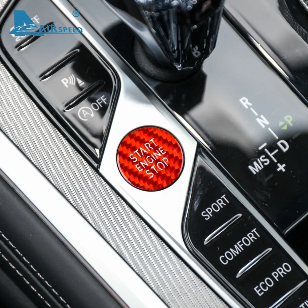 For BMW X5 Z4 3 Series G20 G05 G07 G14 G15 G29 Carbon Fiber Car Engine Start Button Ignition Device Sticker Accessories Interior