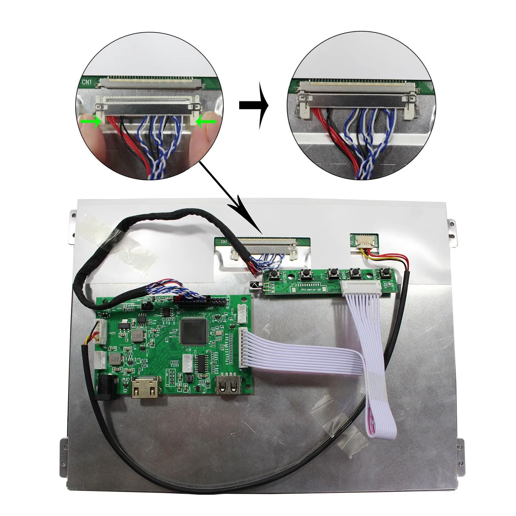 HD USB LCD Controller Board 10.4 in VS104T 004A 1024x768 IPS LCD 600nit