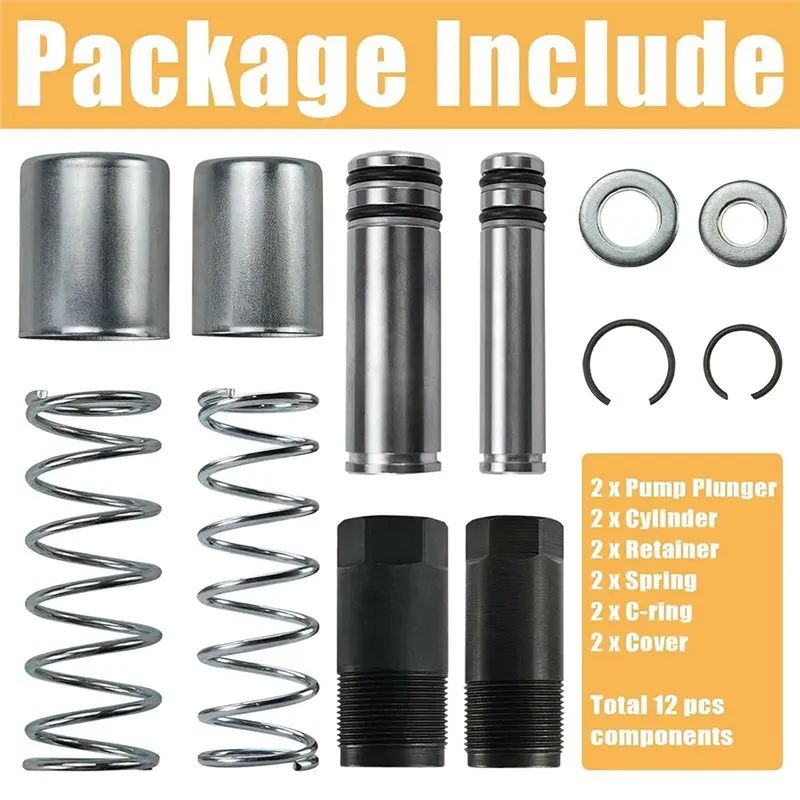 Reliable-Dual Pump For 3 Ton Hydraulic Floor Jack Replacement Parts Low Side Bigger& Smaller Pump Piston Plunger Kit