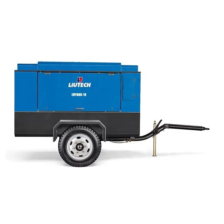 Liutech  Screw Lubricated Air-end LUY085-14 300 CFM 14 bar Stationary Mining Air Cooled Diesel Engine Motor Compressor