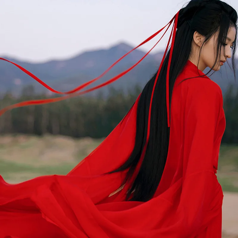 Disfraz de artes marciales estilo Wei Jin Para Mujer, vestido tradicional chino, ropa de actuación mejorada, Hanfu