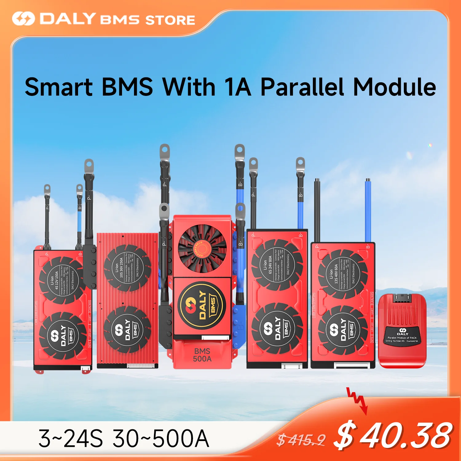 DALY BMS Lifepo4 Parallel 1A 8S 24v li-ion LTO Free BT RS485 CAN 4S 12V 10S 12S 36V 16S 48V 20S 60V 72V 84V with NTC