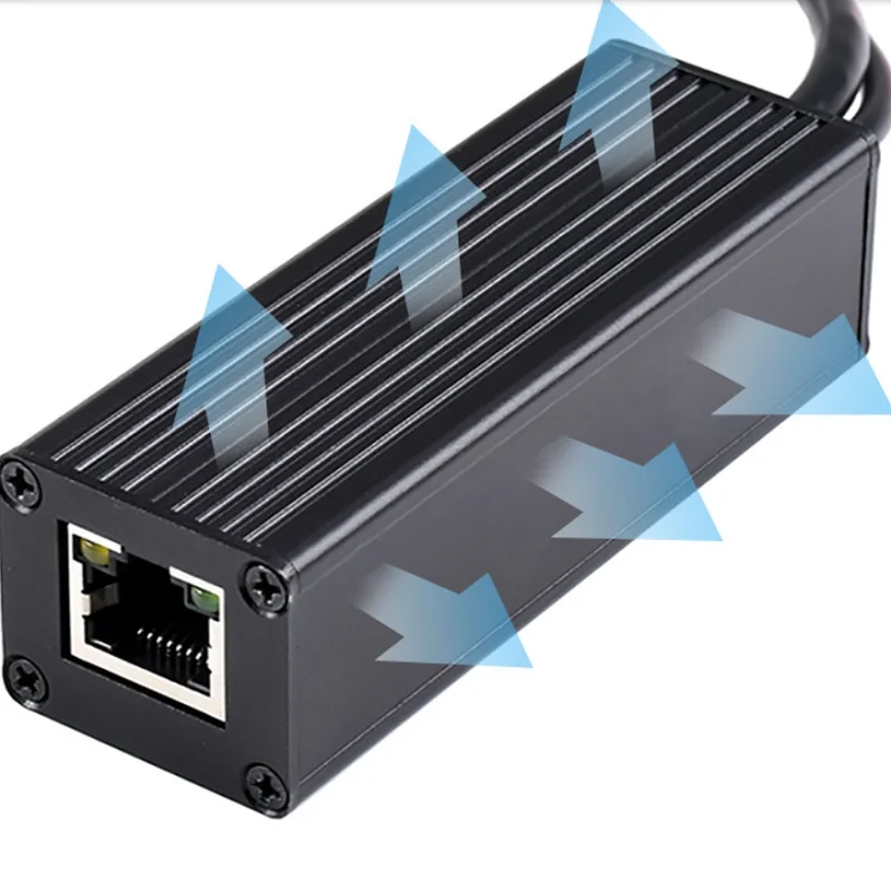 Divisor PoE Gigabit industrial, opções para porta de saída de energia tipo C/CC 5V 5A, chip de controle MPS integrado, mais seguro e mais estável