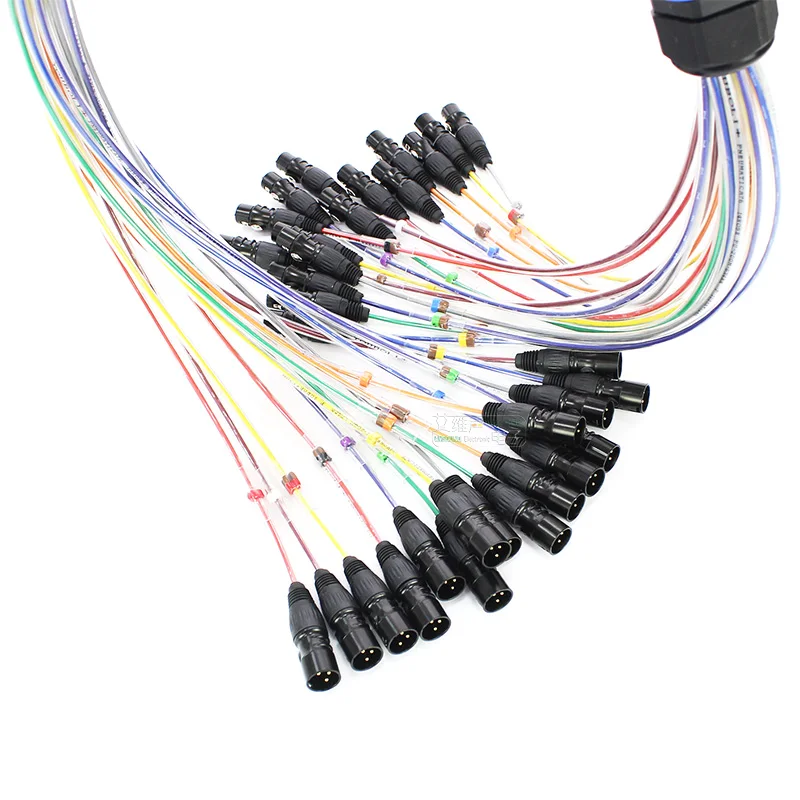 2/4/8/12/16/24-way XLR Audio Multi-core Rainbow Signal Cable Stage Lighting Multi-channel Multi-core Cable (Customizable)