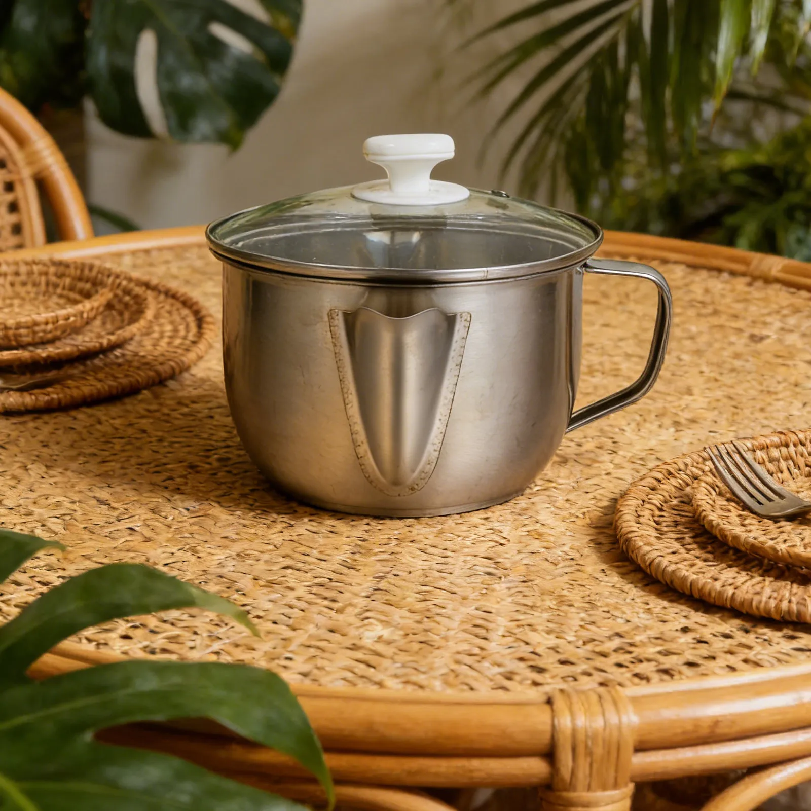 Stainless Steel Oil Separator Cooking Grease Strainer Bowl Fat Separator Kitchen Pot for Gravy Broth Oil Water Separation