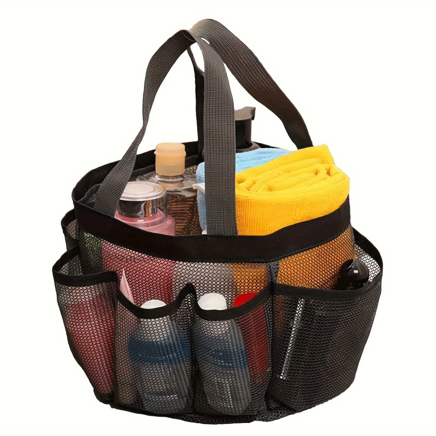 

Hanging Mesh Shower Caddy Organizer Bathroom Bag for College Dorm, Gym, Swimming, RV and Travel, Black