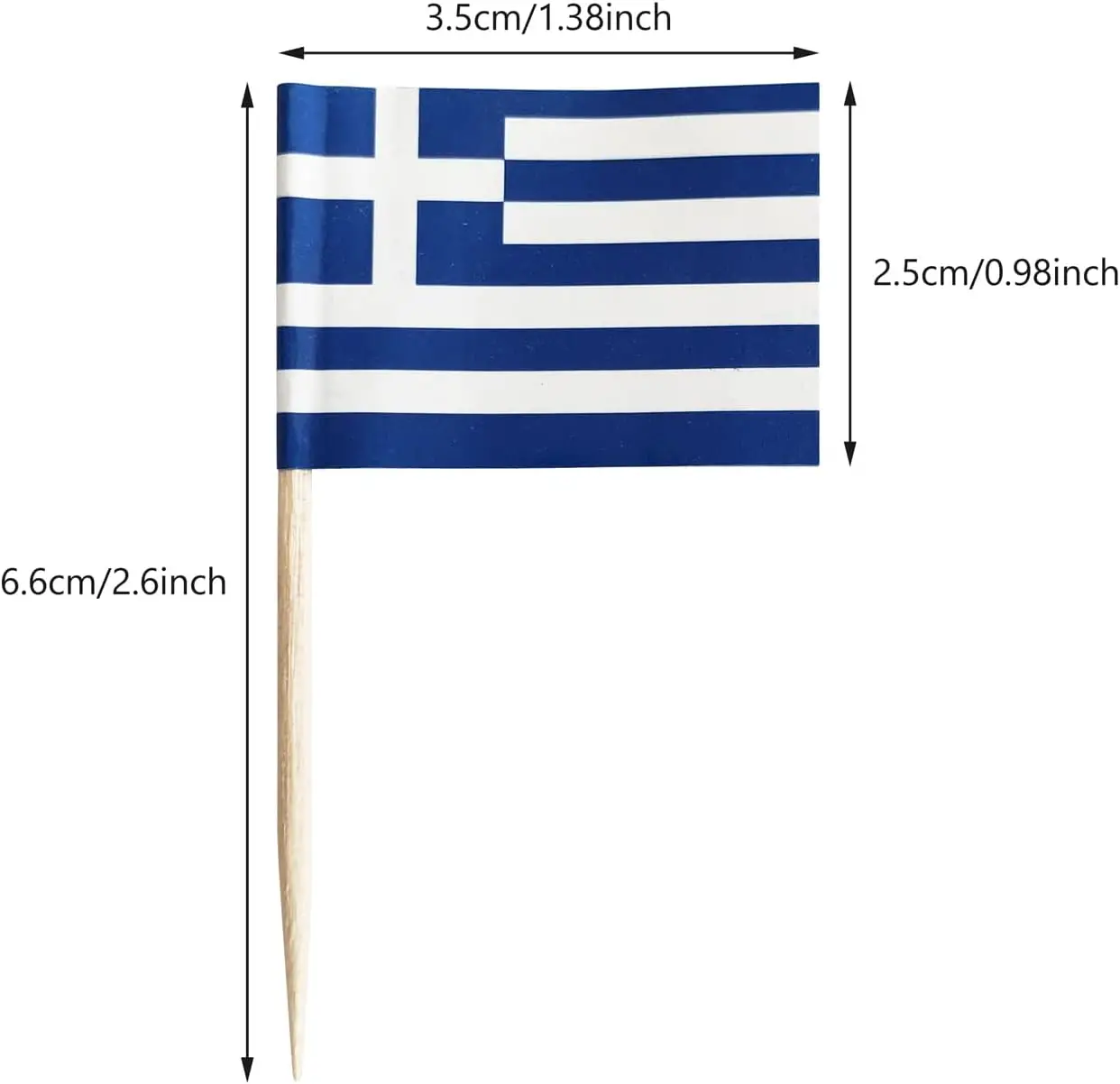 Mini Greece Flag 50Pcs Paper Food Picks Dinner Cake Toothpicks Cupcake Decoration Fruit Cocktail Sticks Party Supplies