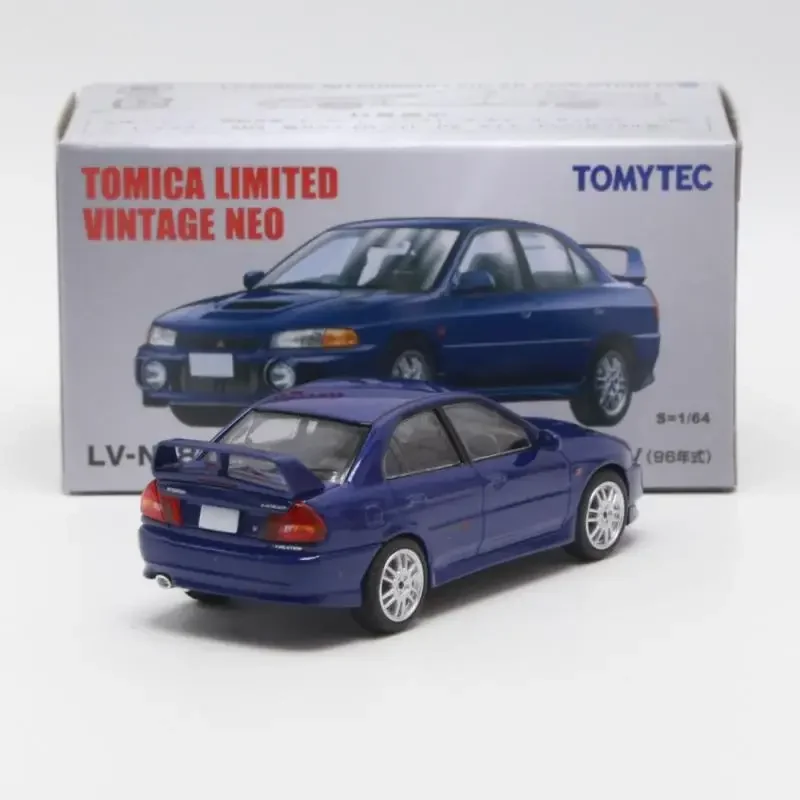 TOMYTEC 1:64 TLV N186e Lancer GSR Evolution IV مجموعة نماذج من السبائك الزرقاء عرض الهدايا