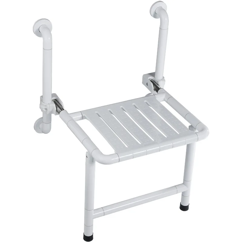 

Bathroom folding stool wall hanging with legs shower seat non-slip toilet safety armrest the elderly toilet bath stool