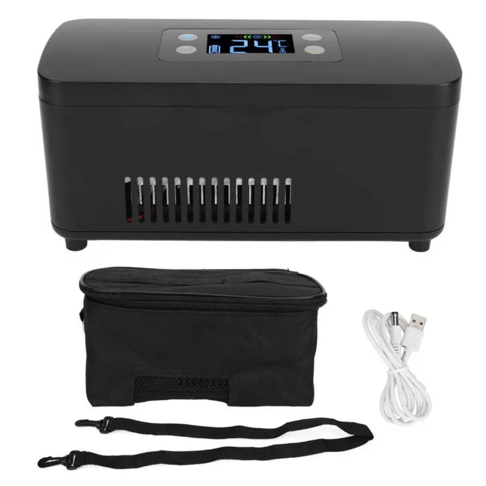 Big Capacity Portable Insulin Cooler Box Mini Constant Temperature Insulin Cooler Refrigerator Large Screen In Real Time Display