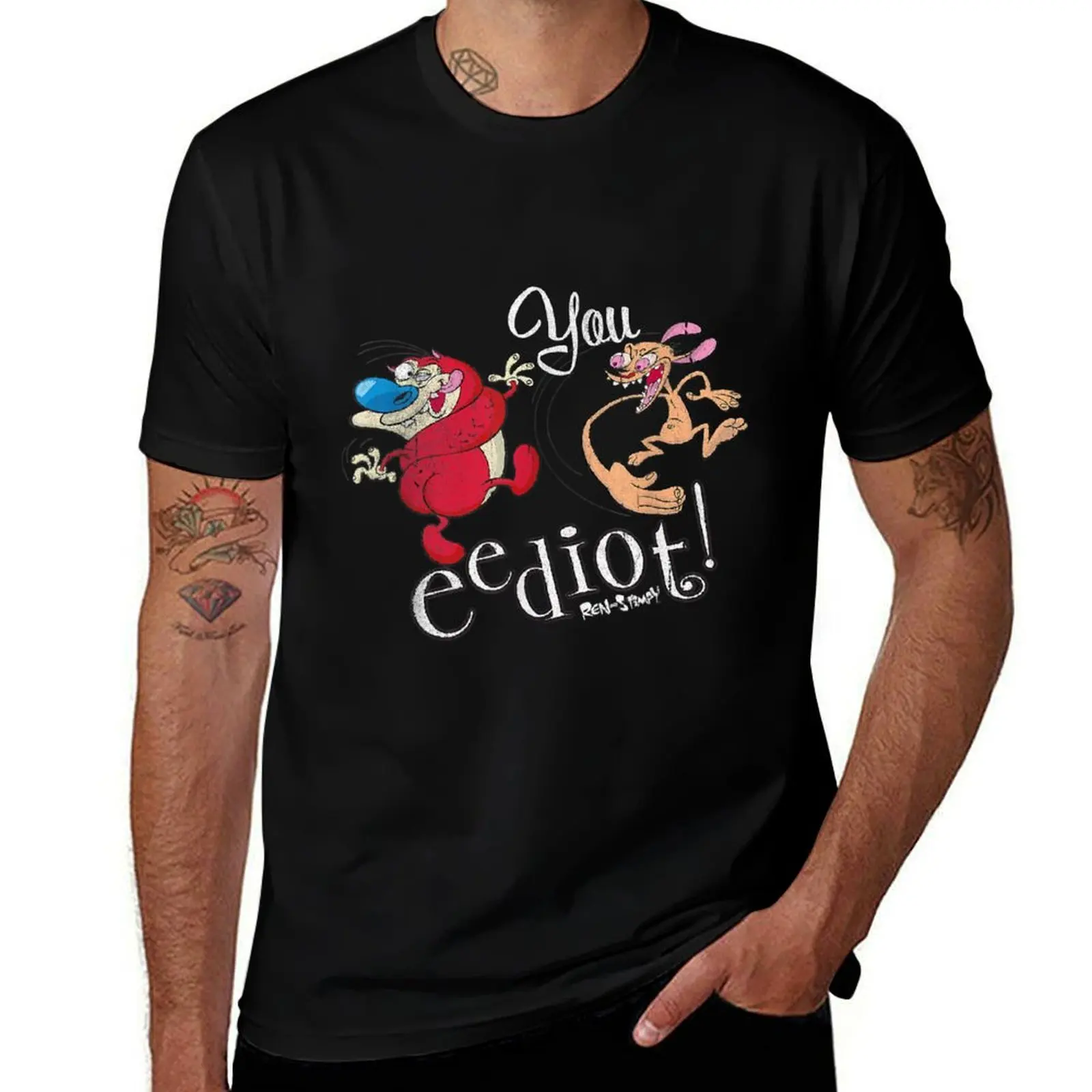 Ren and Stimpy You Idiot T-Shirt Minimal Art Print T-Shirt