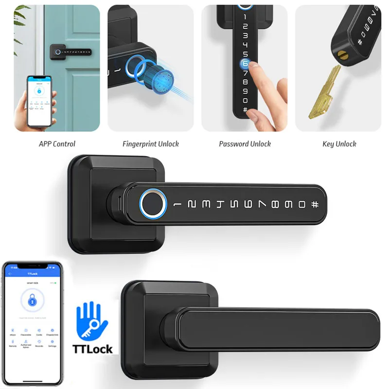 

TTLOCK Fingerprint Door Lock Digital Electronic Lock with Password/Key/IC Card/ Smartlife/ Tuya APP Unlock With Home Aleax