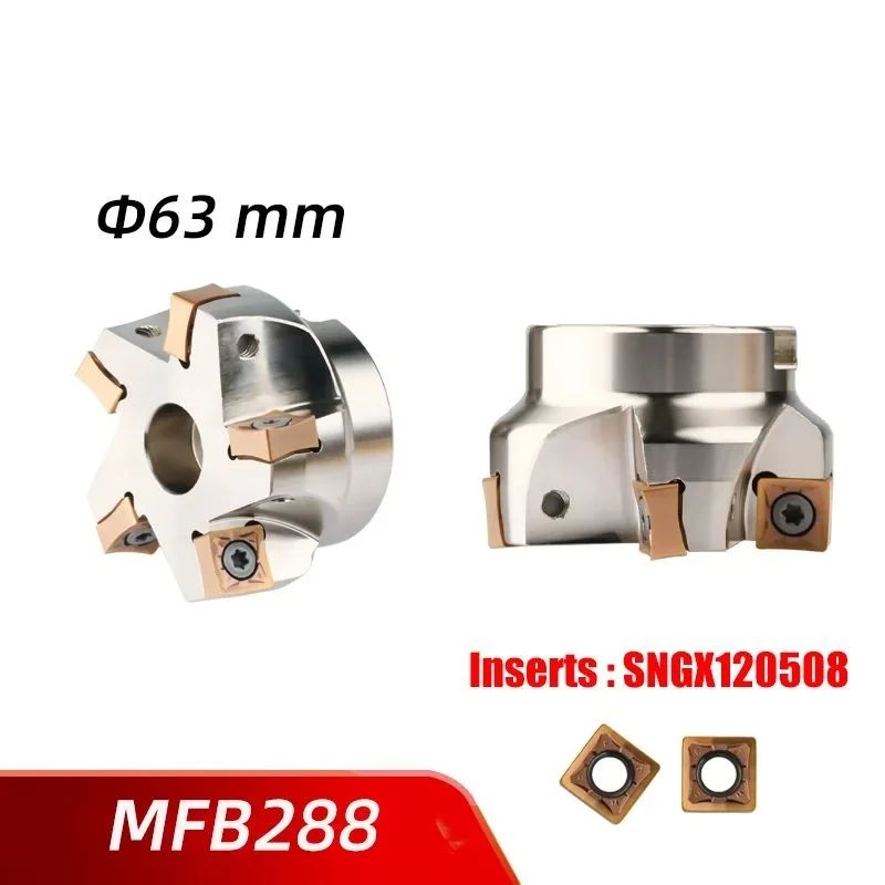 63 مللي متر قاطعة المطحنة MFB288 88 درجة القطع الثقيل تغذية سريعة قاطعة المطحنة القرص لإدراج SNMU SNGX1205