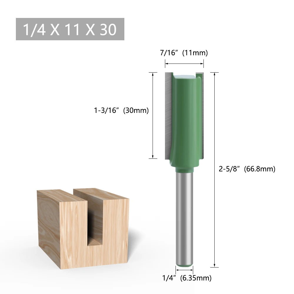 LAVIE 1pc 1/4mm Shank Straight Bit Tungsten Carbide Double Flute Router Bits Milling Cutter For Wood Woodwork Tool C07-002