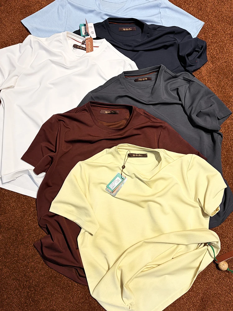 

Elegant Modal Short Sleeve round Neck T-Shirt for Men Breathable Comfortable Modern Style Base Layer Summer Fashion Urban Wear