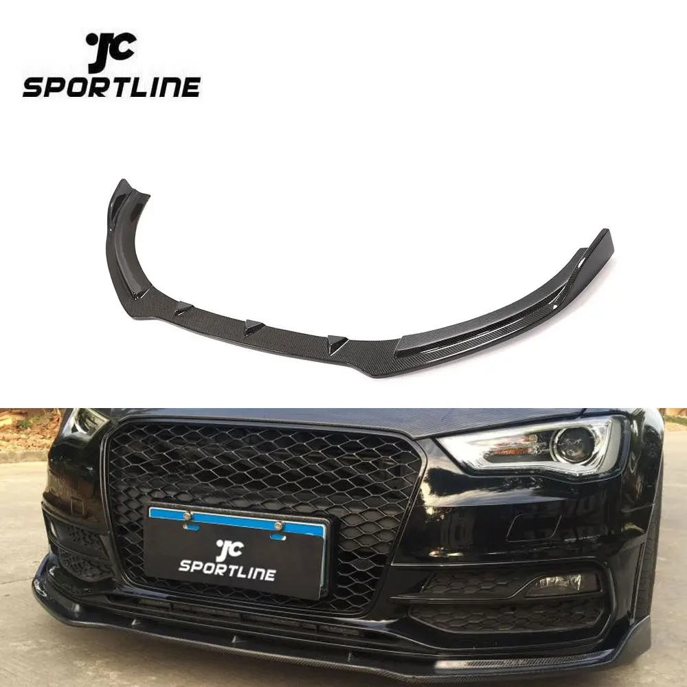

Карбоновый передний сплиттер-спойлер для Audi A3 Sline 8V хэтчбек 2014-2015