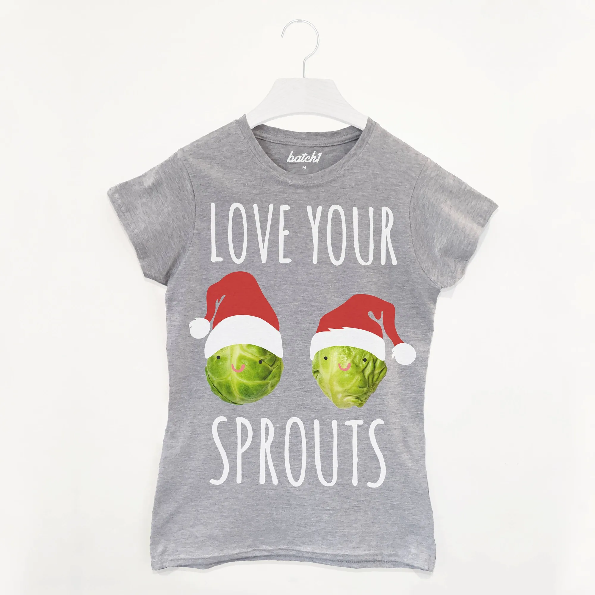 Love Your Sprouts Womens Christmas T-Shirt