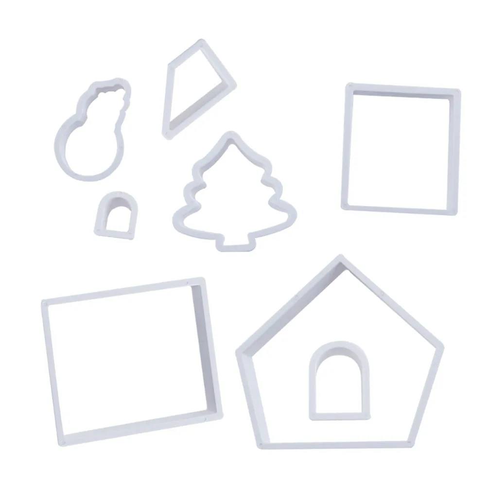 

8Pcs Christmas Cookie Mold Set Mini Plastic Snowman Biscuit Cutter DIY Chocolate Fondant Cake Decoration