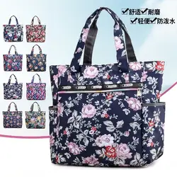 2024 Waterproof Canvas Hand Casual Nylon One-shoulder Women's Fashion Simple Travel Large Printed Fabric Bag Relaxation Trend