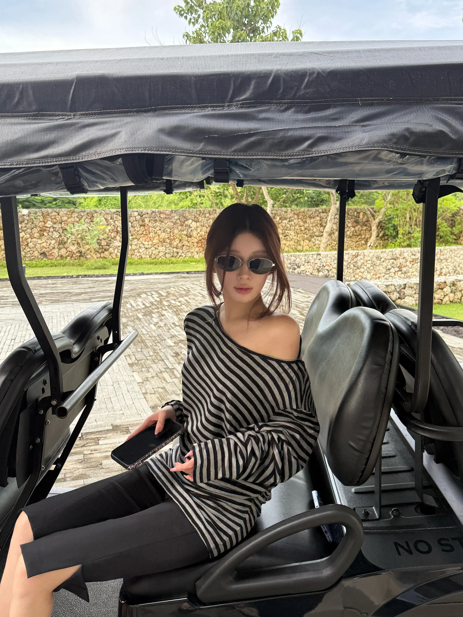 

FORNIYOYO Ретро-футболка в британском стиле из смесовой ткани лиоцелл и шерсти с полосками, с длинным рукавом, женская, повседневная, свободного кроя, с круглым вырезом, из смесового хлопка