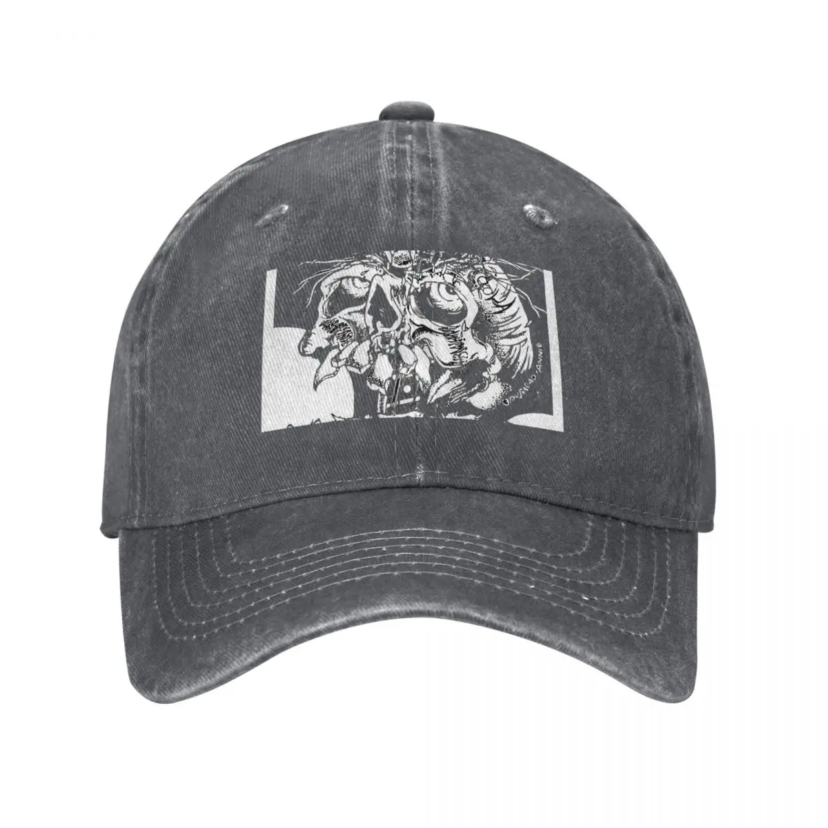 Pushead Septic Death Black And White Vintage Baseball Cap Sunscreen summer hat Golf Hat Fashion Beach Mens Hats Women's