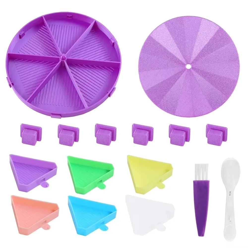 DIY Craft Diamond Painting Tray Kits Embroidery Multi-Color Large Diamond Painting Tray Rotating Stackable With Lid
