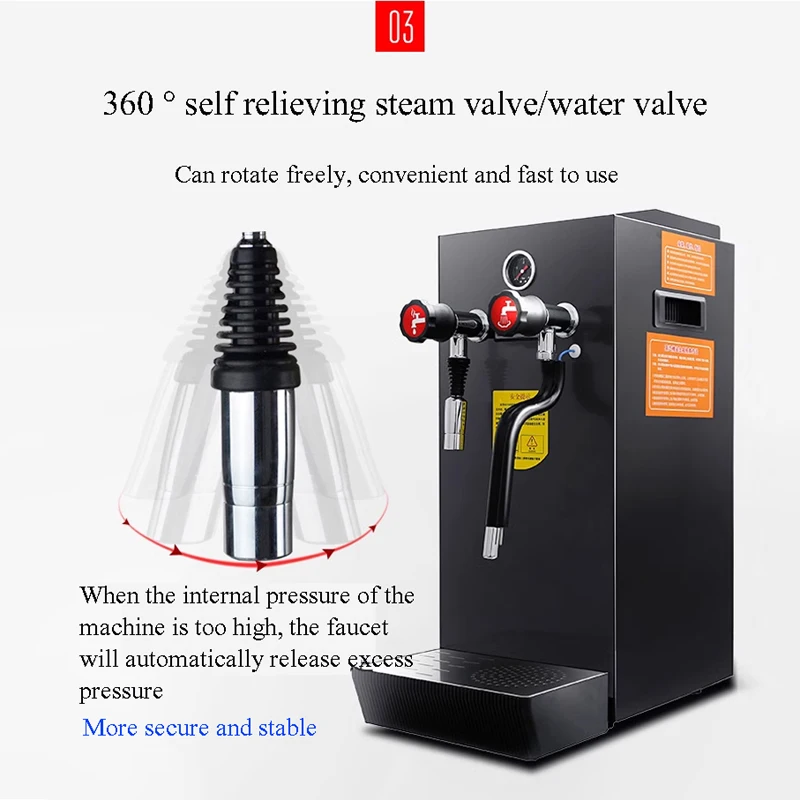 

Fixed Temperature Steam Milk Frother, Multifunctional Fully Automatic Heating Steam Machine For Milk Tea Shop