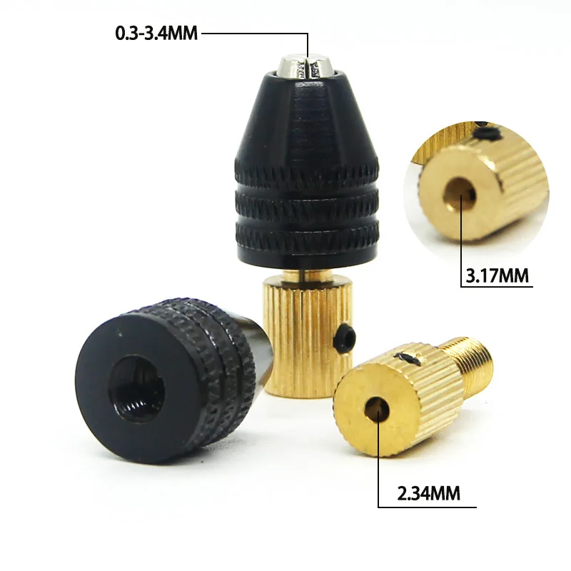 Imagem -03 - Mini Universal Micro Drill Chuck Grupo Adaptador para Broca Manual Ferramentas de Perfuração Elétrica Cartucho 0.33.5 mm 2.35 mm 3.17 mm