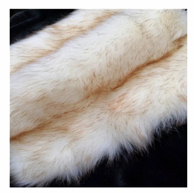 180*100cm Spot imitation fox fur white dyed coffee tip faux fox fur fabric for winter coat vest Fur collar toy fur tissu telas