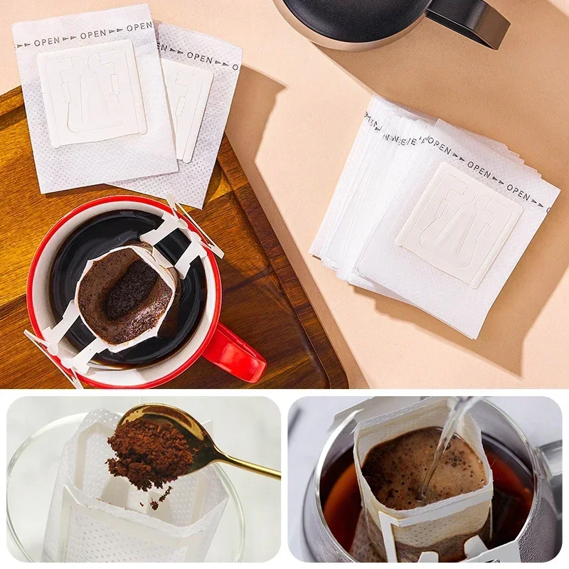 

Disposable Coffee Filter Bags, Portable Paper Pack, Hanging Ear Portafilter, Espresso Coffee Accessories, Tea Tool