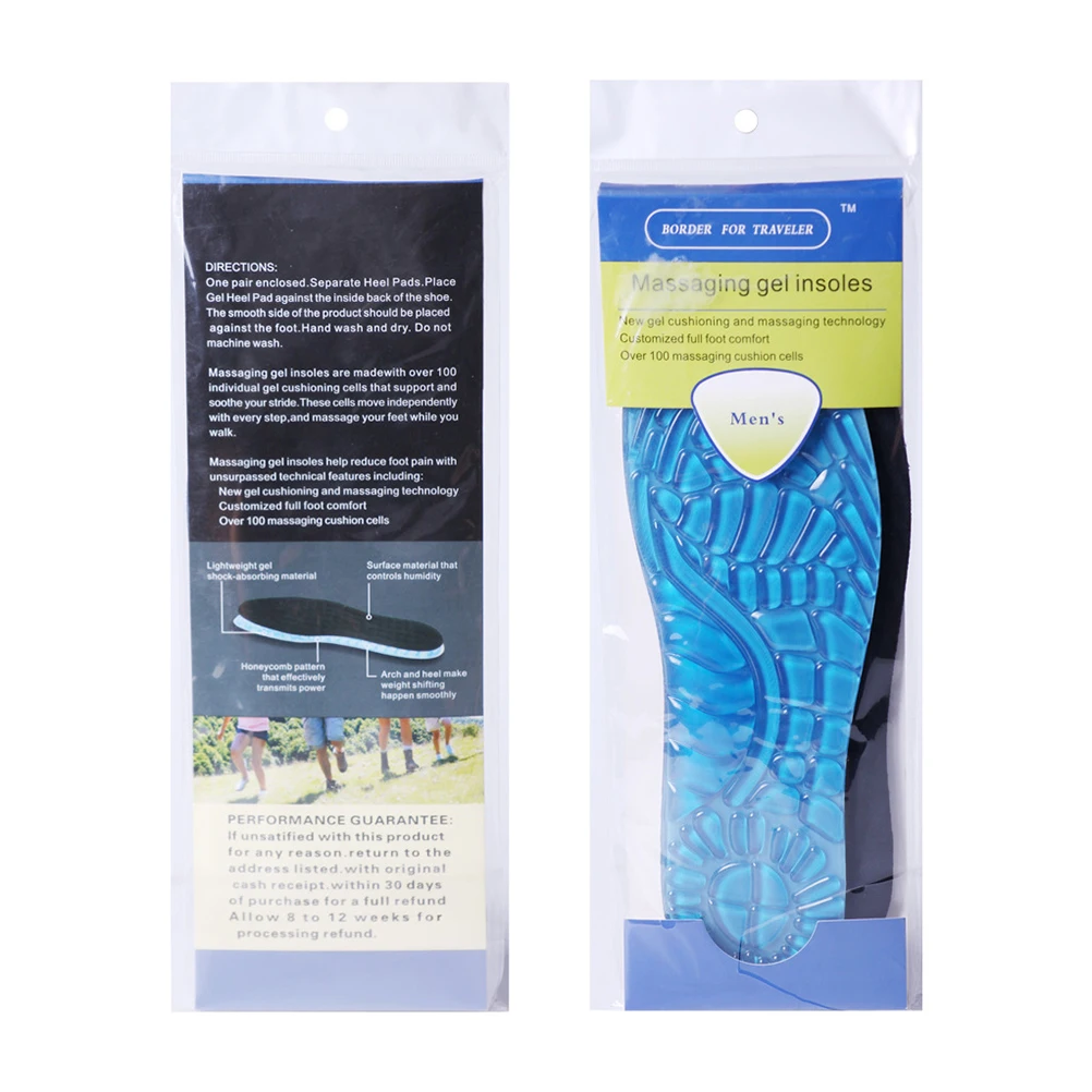 

Massage Insole Silicone Shoe Pads Breathable Arch Support Inserts Running Shock Absorption Ergonomic Design Pain Relief