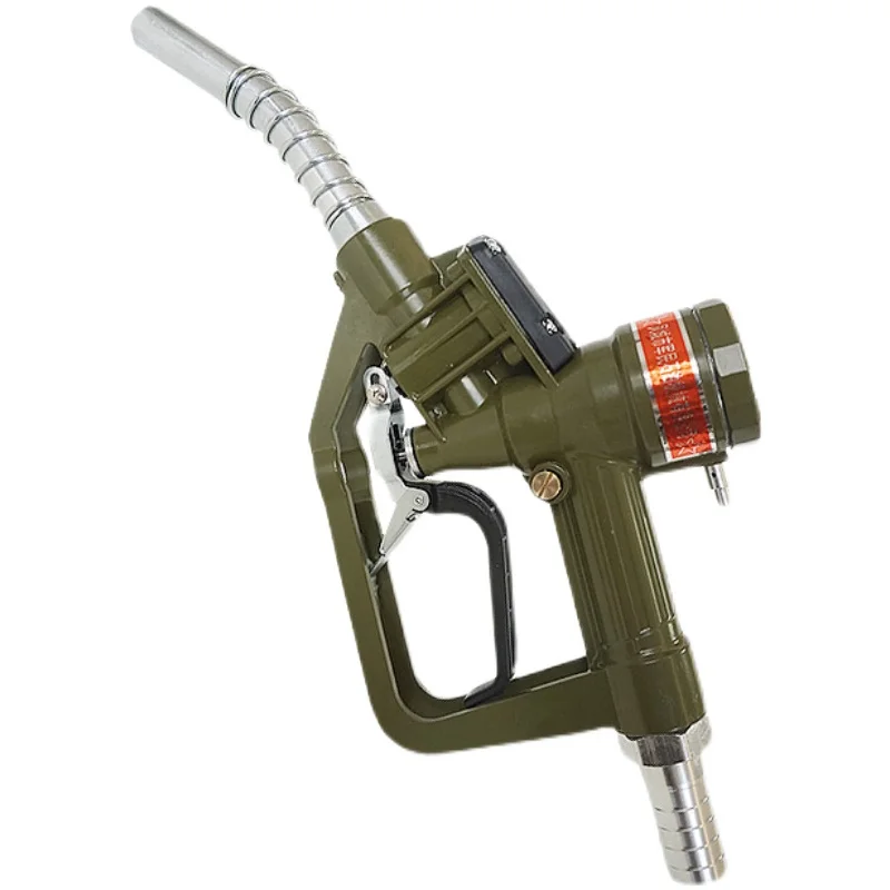 Self sealing fuel gun with mechanical measuring electronic LCD automatic jumping gun, gas station gasoline and diesel