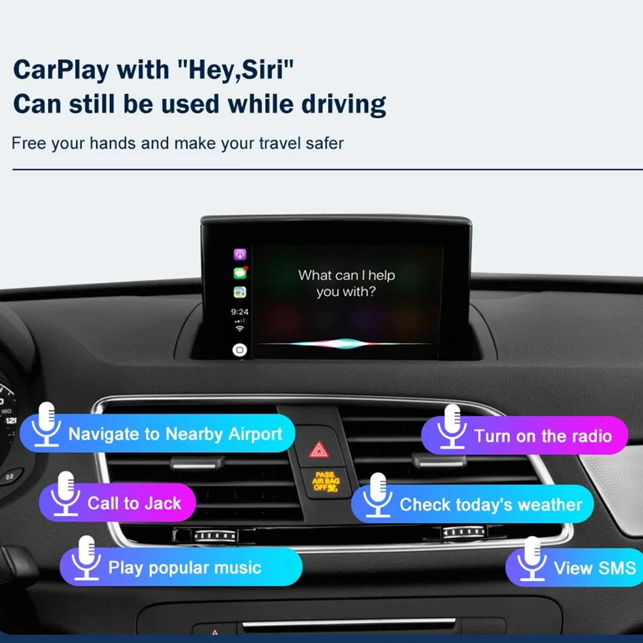 CARABC CarPlay اللاسلكي أندرويد السيارات مع وصلة مرآة AirPlay بلوتوث نظام تحديد المواقع والملاحة لأودي A1 Q3 2012-2018 MMI 2G/3G HN +