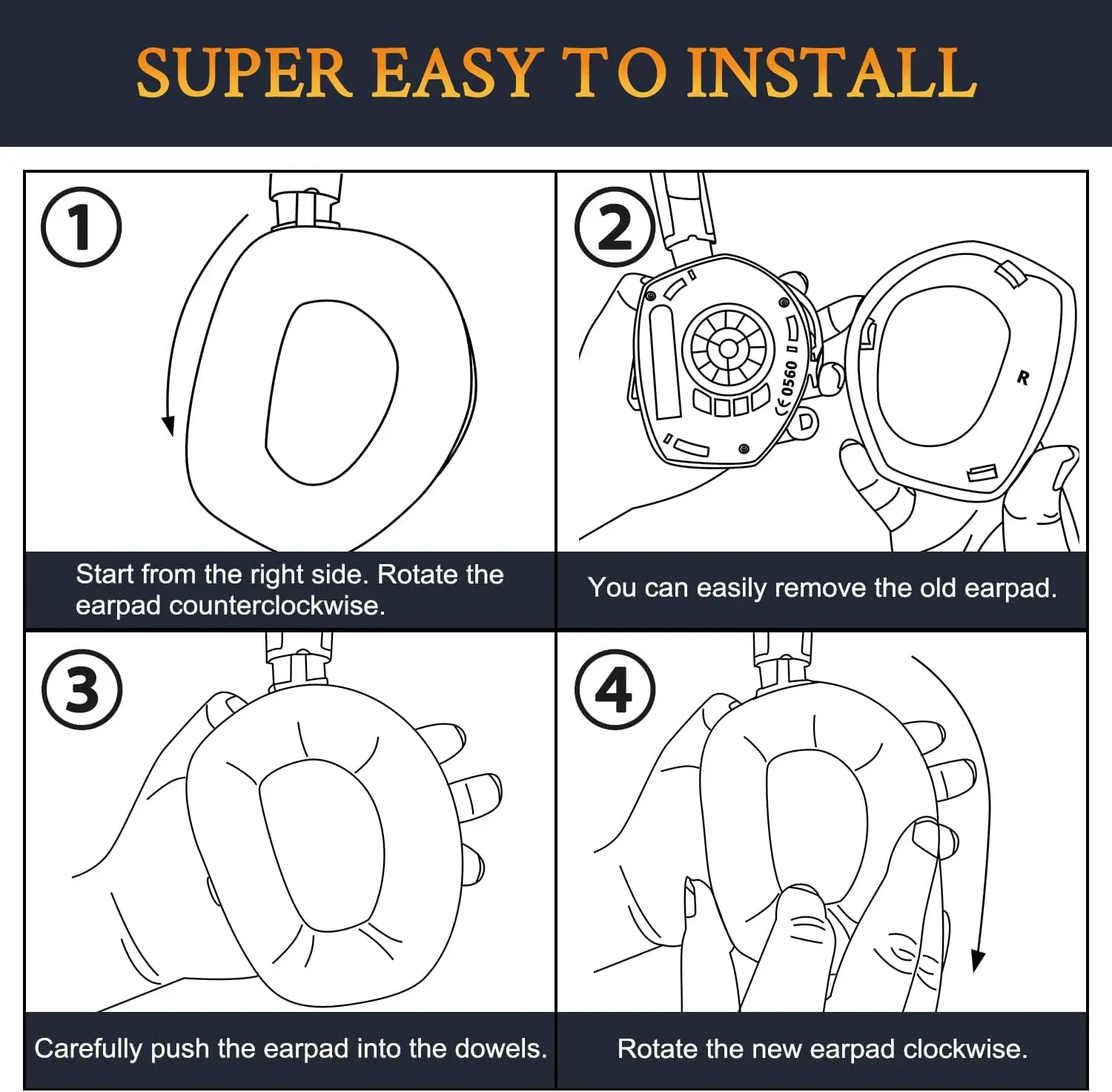 Earpads Replacement for Sennheiser RS165/TR165/RS175/TR175/RS185/TR185/RS195/TR195(RS/TR 165 175 185 195 RF), Ear Pads Cushions